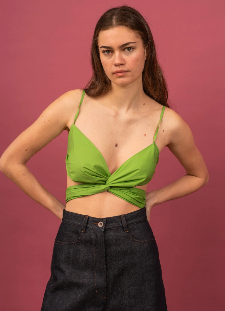 PENNY SAGE / dalton wrap top (blue stripes) / s (3915006805090418543)