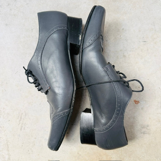 MINNIE COOPER / grey leather oxford brogues / 40 (3915270169790619370)