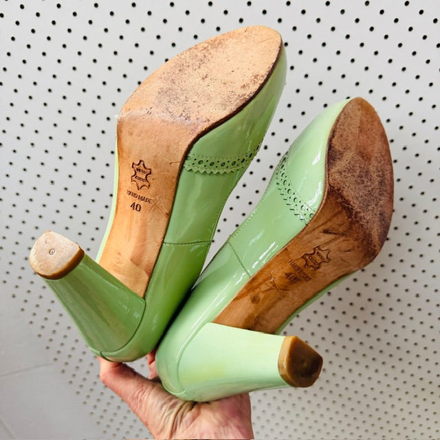 KATE SYLVESTER x G&L handmade pumps in mint green / 40 (3915270180832817074)