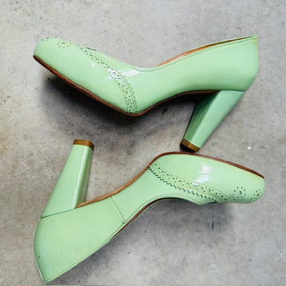 KATE SYLVESTER x G&L handmade pumps in mint green / 40 (3915270189634013461)