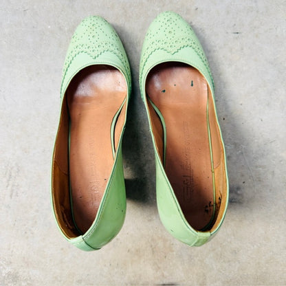 KATE SYLVESTER x G&L handmade pumps in mint green / 40 (3915270194238812531)