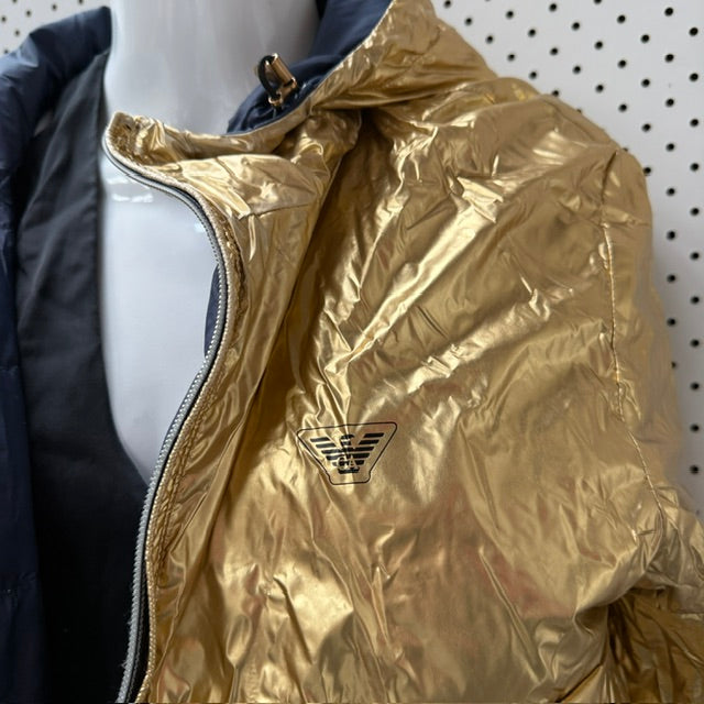 EMPORIO ARMANI / navy gold reversible down puffer / 56 (3915354121969385614)