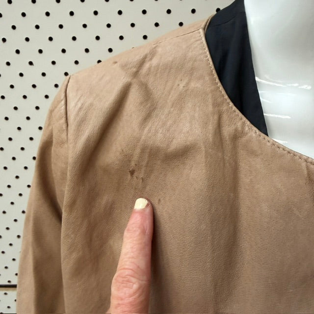 JUST JEANS / brown suede leather jacket / s (3915354173371313479)
