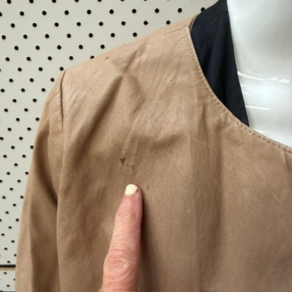 JUST JEANS / brown suede leather jacket / s (3915354173371313479)