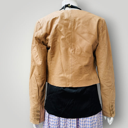 JUST JEANS / brown suede leather jacket / s (3915354993478506718)