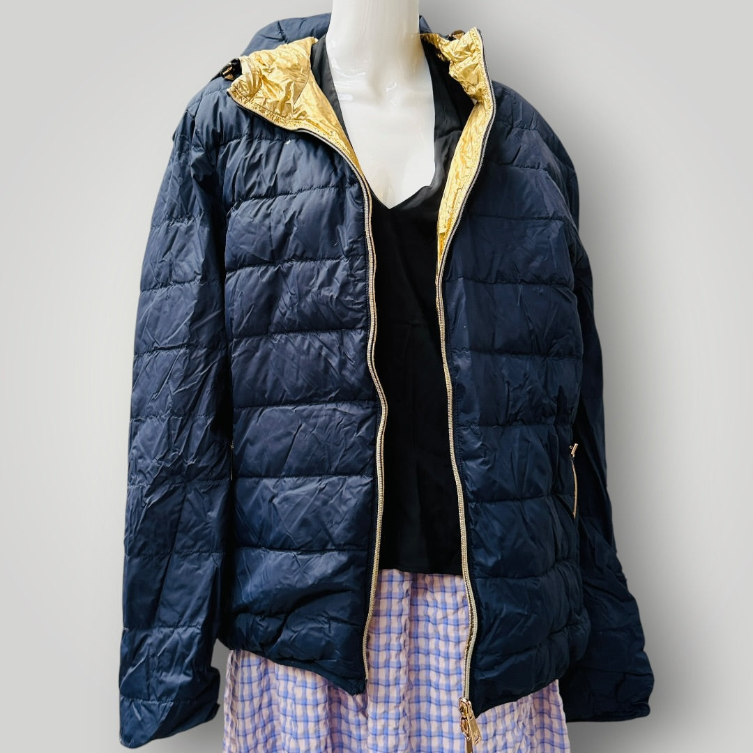 EMPORIO ARMANI / navy gold reversible down puffer / 56 (3915355017470286818)
