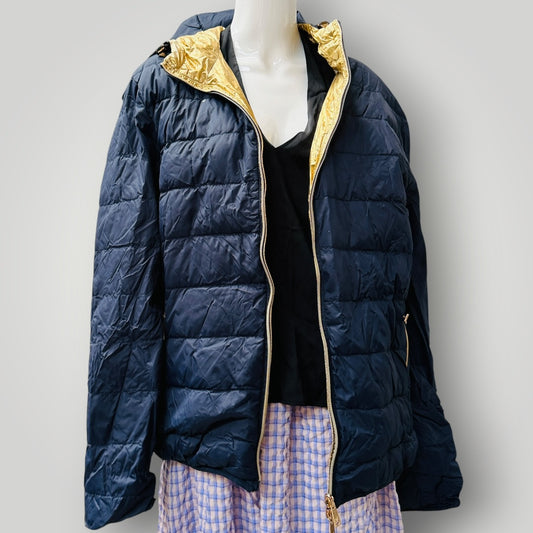 EMPORIO ARMANI / navy gold reversible down puffer / 56 (3915355017470286818)