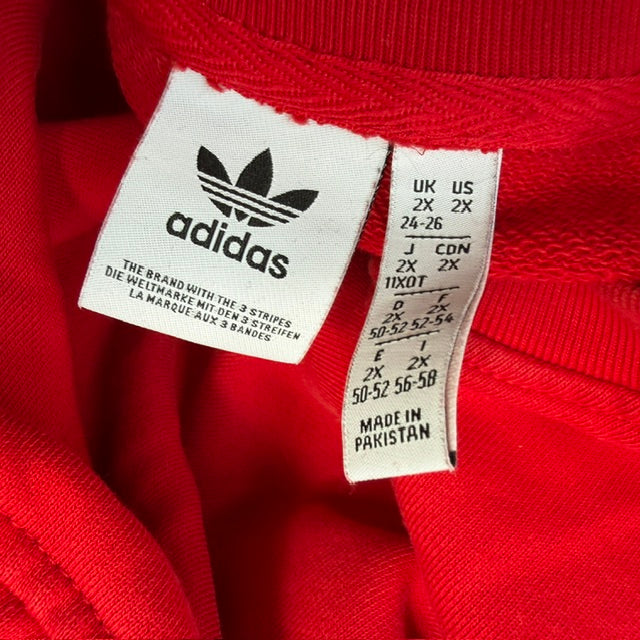 ADIDAS / red stripe sweatshirt / 2XL (3915531324262782673)
