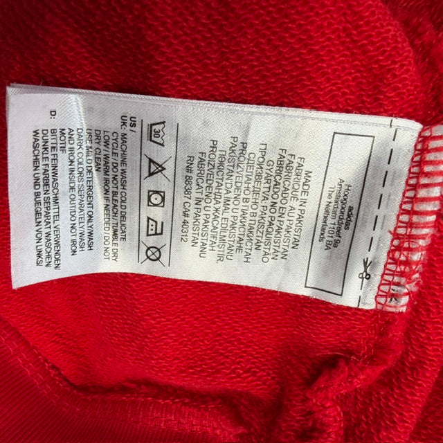 ADIDAS / red stripe sweatshirt / 2XL (3915531327748124826)