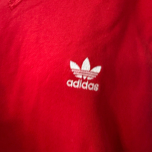 ADIDAS / red stripe sweatshirt / 2XL (3915531333041766433)