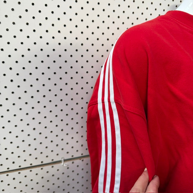 ADIDAS / red stripe sweatshirt / 2XL (3915531334682095680)