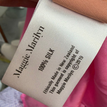 Maggie Marilyn / 'Don't Over Think It' shirt / pink silk / s/m (3915531337946381732)