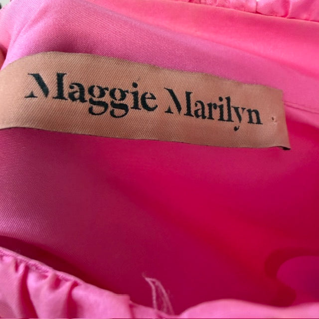 Maggie Marilyn / 'Don't Over Think It' shirt / pink silk / s/m (3915531341441124766)