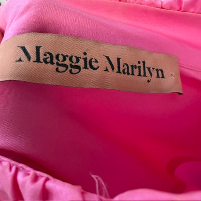 Maggie Marilyn / 'Don't Over Think It' shirt / pink silk / s/m (3915531341441124766)