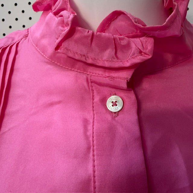 Maggie Marilyn / 'Don't Over Think It' shirt / pink silk / s/m (3915531344639380359)