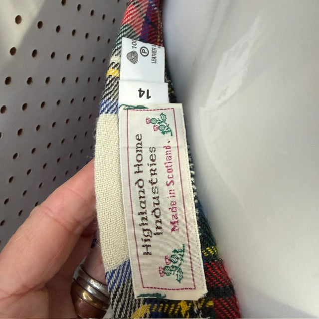 scottish vintage / HIGHLAND INDUSTRIES / tartan kilt / s (3915531351675932501)