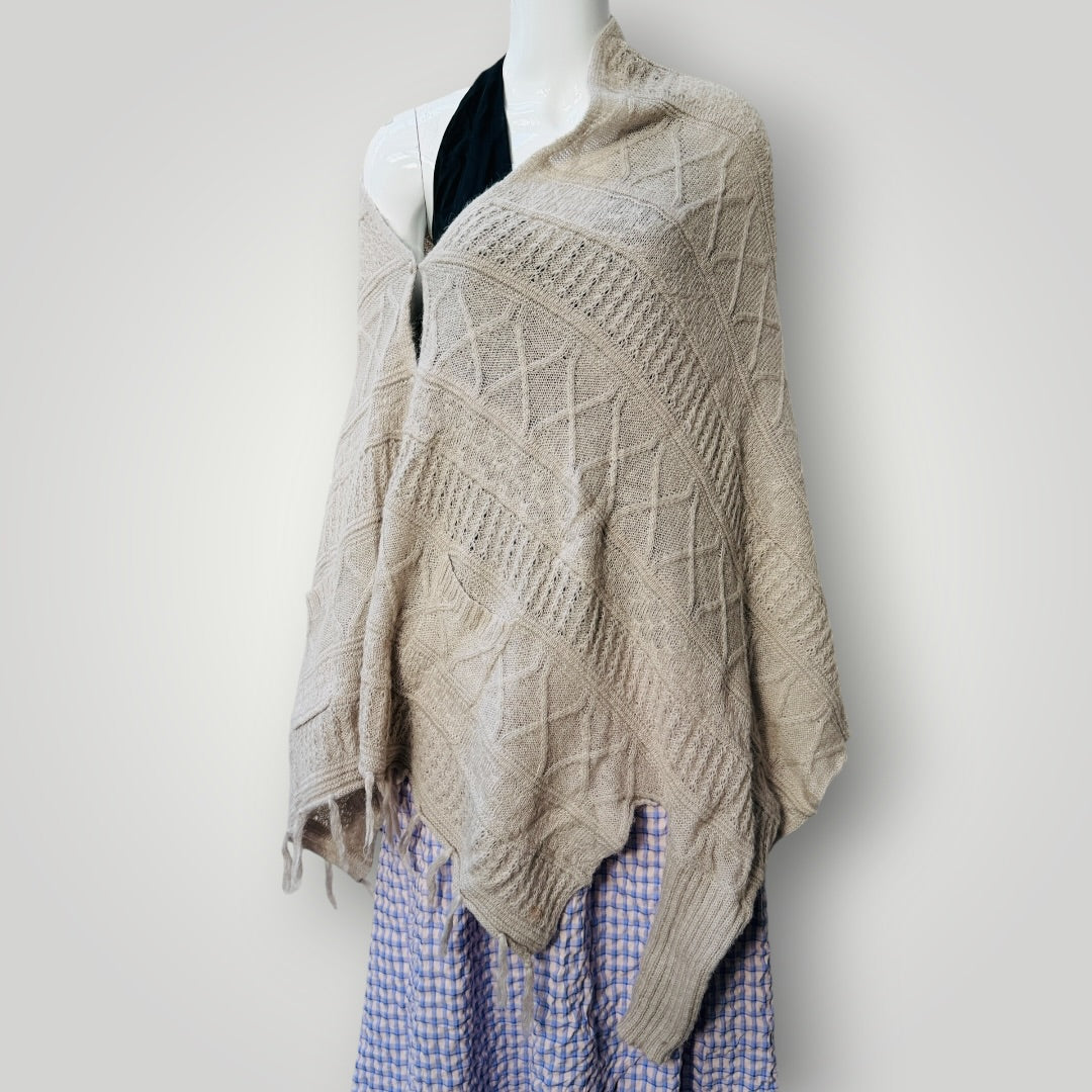 LOOBIES STORY / alpaca knit poncho / free size (3915533649900904694)
