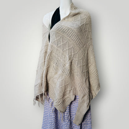 LOOBIES STORY / alpaca knit poncho / free size (3915533649900904694)