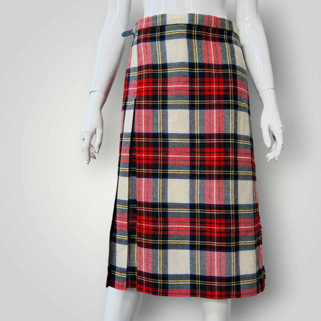 scottish vintage / HIGHLAND INDUSTRIES / tartan kilt / s (3915533672506358330)