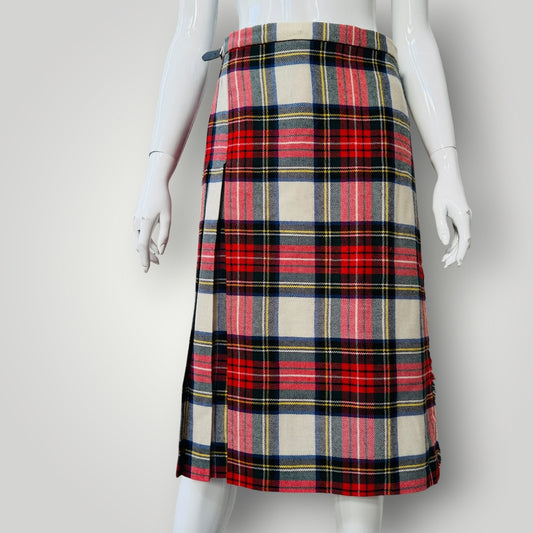 scottish vintage / HIGHLAND INDUSTRIES / tartan kilt / s (3915533672506358330)