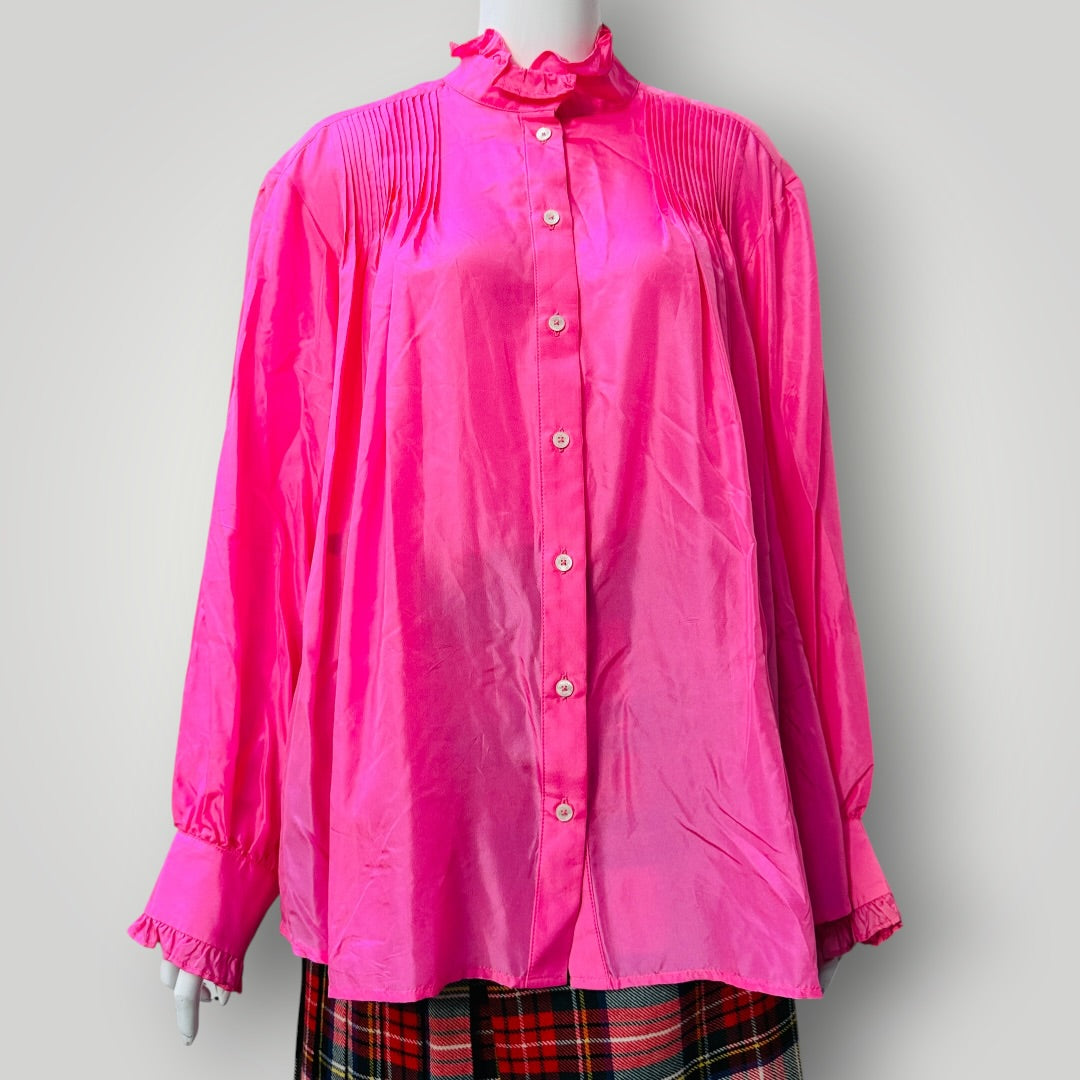Maggie Marilyn / 'Don't Over Think It' shirt / pink silk / s/m (3915533676894232932)