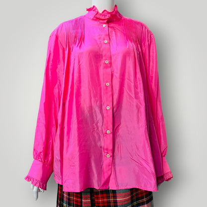 Maggie Marilyn / 'Don't Over Think It' shirt / pink silk / s/m (3915533676894232932)