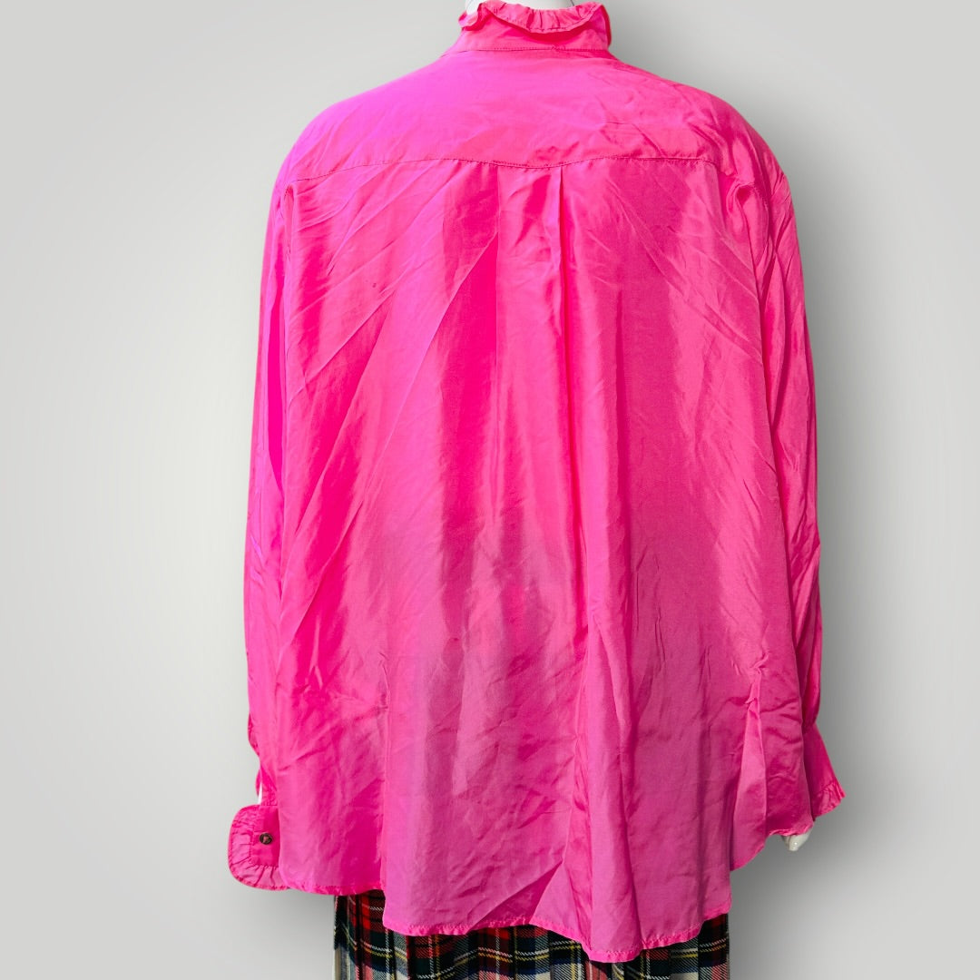 Maggie Marilyn / 'Don't Over Think It' shirt / pink silk / s/m (3915533678688879100)
