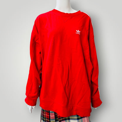 ADIDAS / red stripe sweatshirt / 2XL (3915533680466821077)