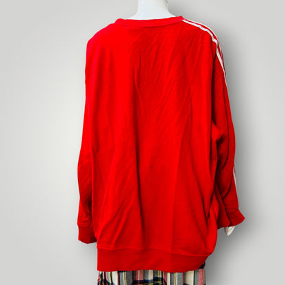 ADIDAS / red stripe sweatshirt / 2XL (3915533682178176915)