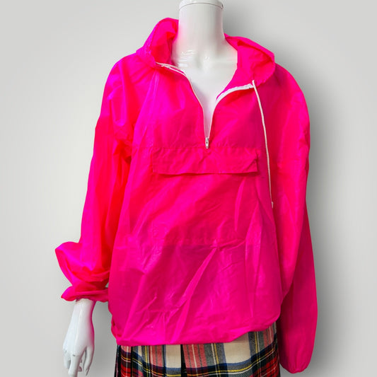 1980s vintage / BRAMAC / bright pink windbreaker anorak / M (3915533685525521757)