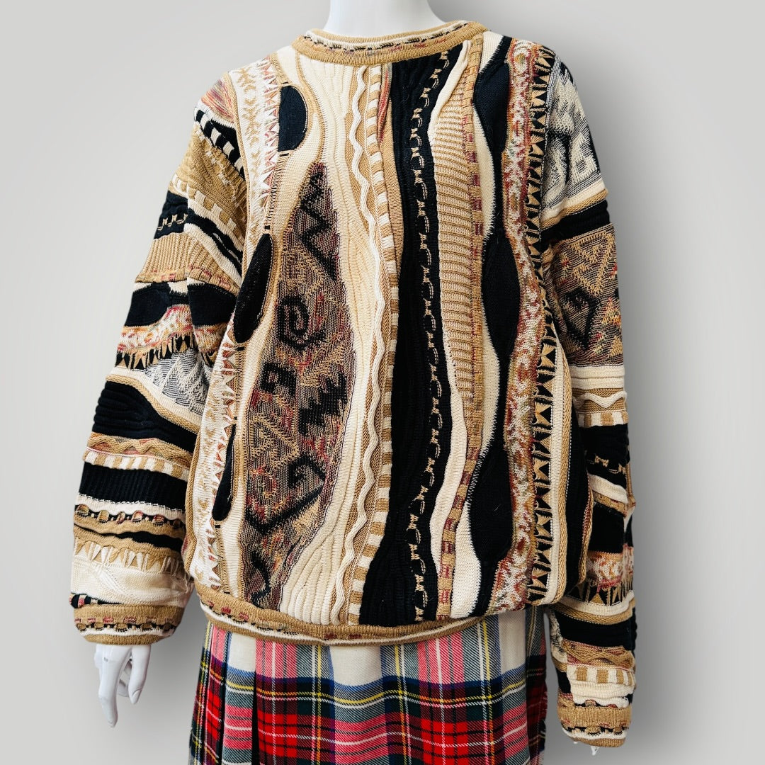 1990s vintage / TUNDRA / coogi like cotton jumper / M (3915533691840710811)