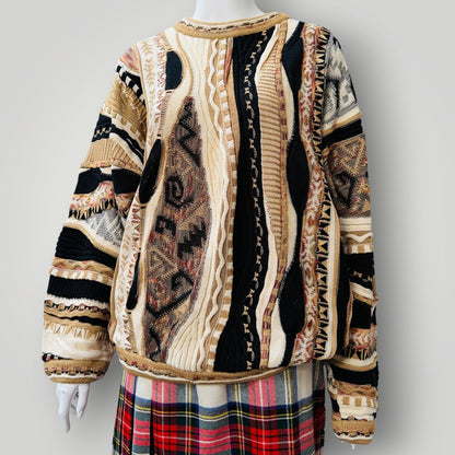 1990s vintage / TUNDRA / coogi like cotton jumper / M (3915533691840710811)