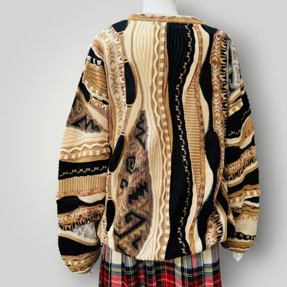 1990s vintage / TUNDRA / coogi like cotton jumper / M (3915533694660407003)