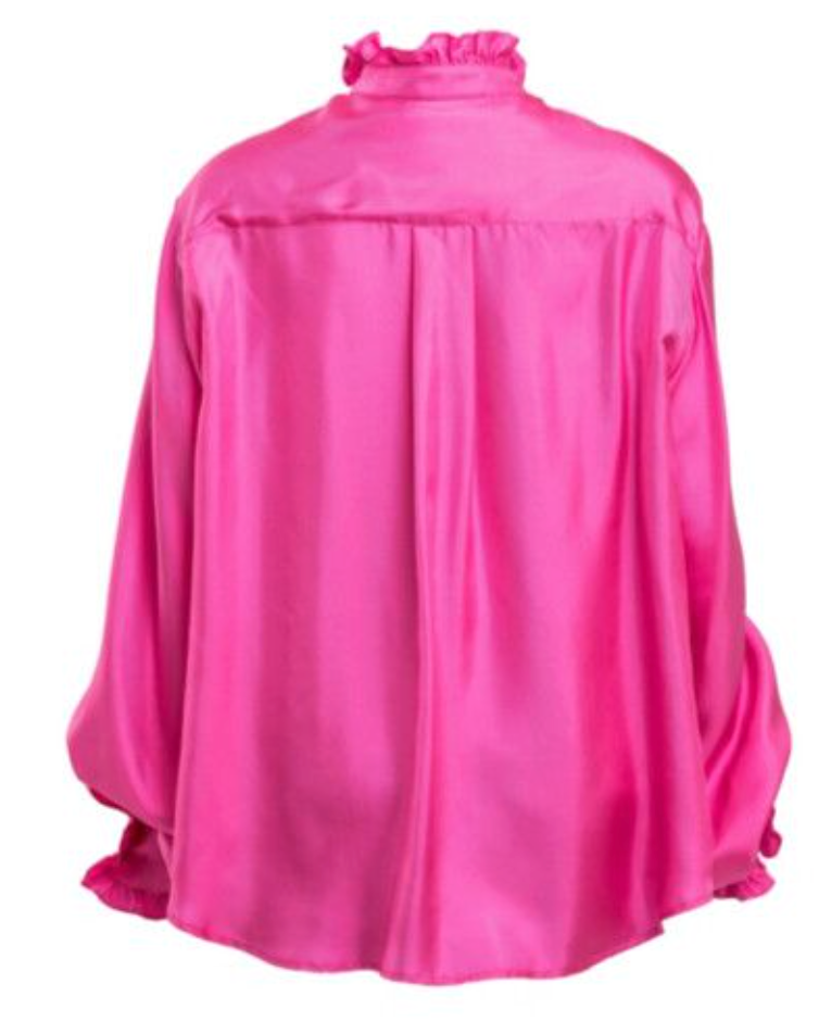 Maggie Marilyn / 'Don't Over Think It' shirt / pink silk / s/m (3915541419221466472)