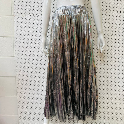 SILVER / permanent pleat midi skirt / s/m (3915871925239079762)