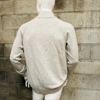M.J. Bale / Nevis Button Mock Neck Sweater / wool cotton / L (3915871967407755238)