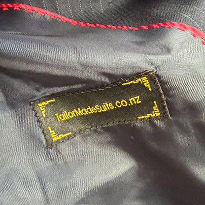 Taylormade nz / suit / wool/cashmere/silk pinstriped grey / s (3915871998263489955)