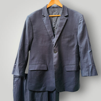 Taylormade nz / suit / wool/cashmere/silk pinstriped grey / s (3915872322724460887)