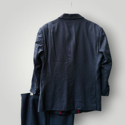 Taylormade nz / suit / wool/cashmere/silk pinstriped grey / s (3915872330353171674)