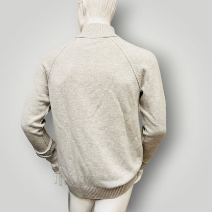 M.J. Bale / Nevis Button Mock Neck Sweater / wool cotton / L (3915872344003108821)