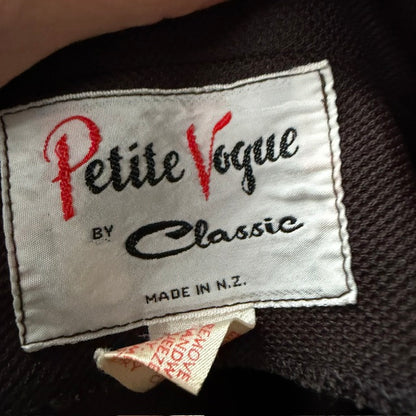 1970s nz vintage / shortsleeved brown jacket with yellow stitching / s (3915983831548448831)