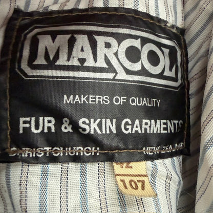 1980s 1990s nz vintage / MARCOL / brown leather jacket / L (3915983851028778692)