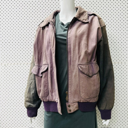 1980s/1990s vintage / Hunt Club soft leather vintage flight bomber jacket / L (3915983874353359992)