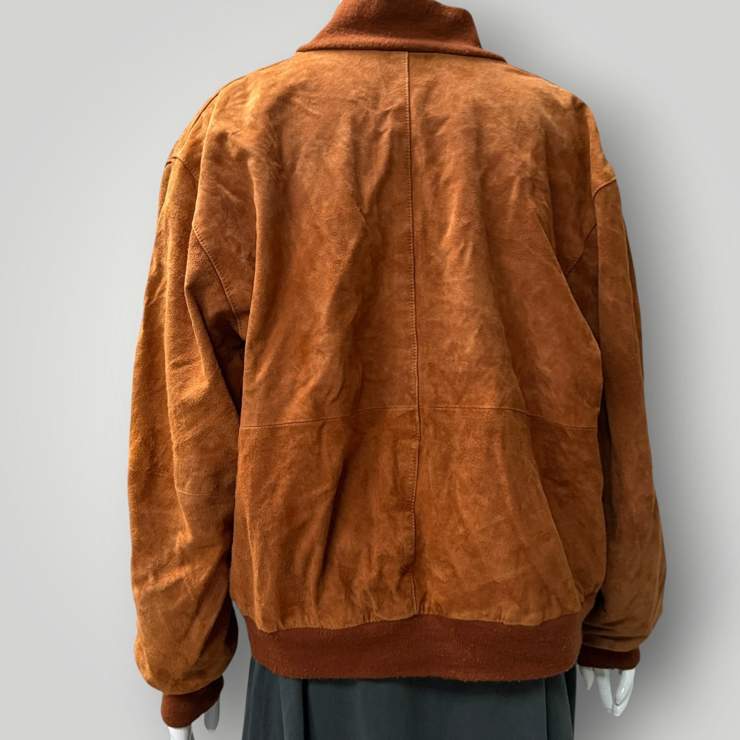 1980s vintage / suede bomber jacket / 40 (3915984199299721137)