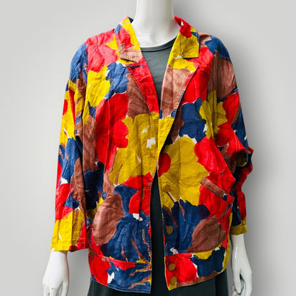 1980s nz vintage / CINNAMON / MISS DEB / colourful batwing jacket / free size (3915984220519292450)