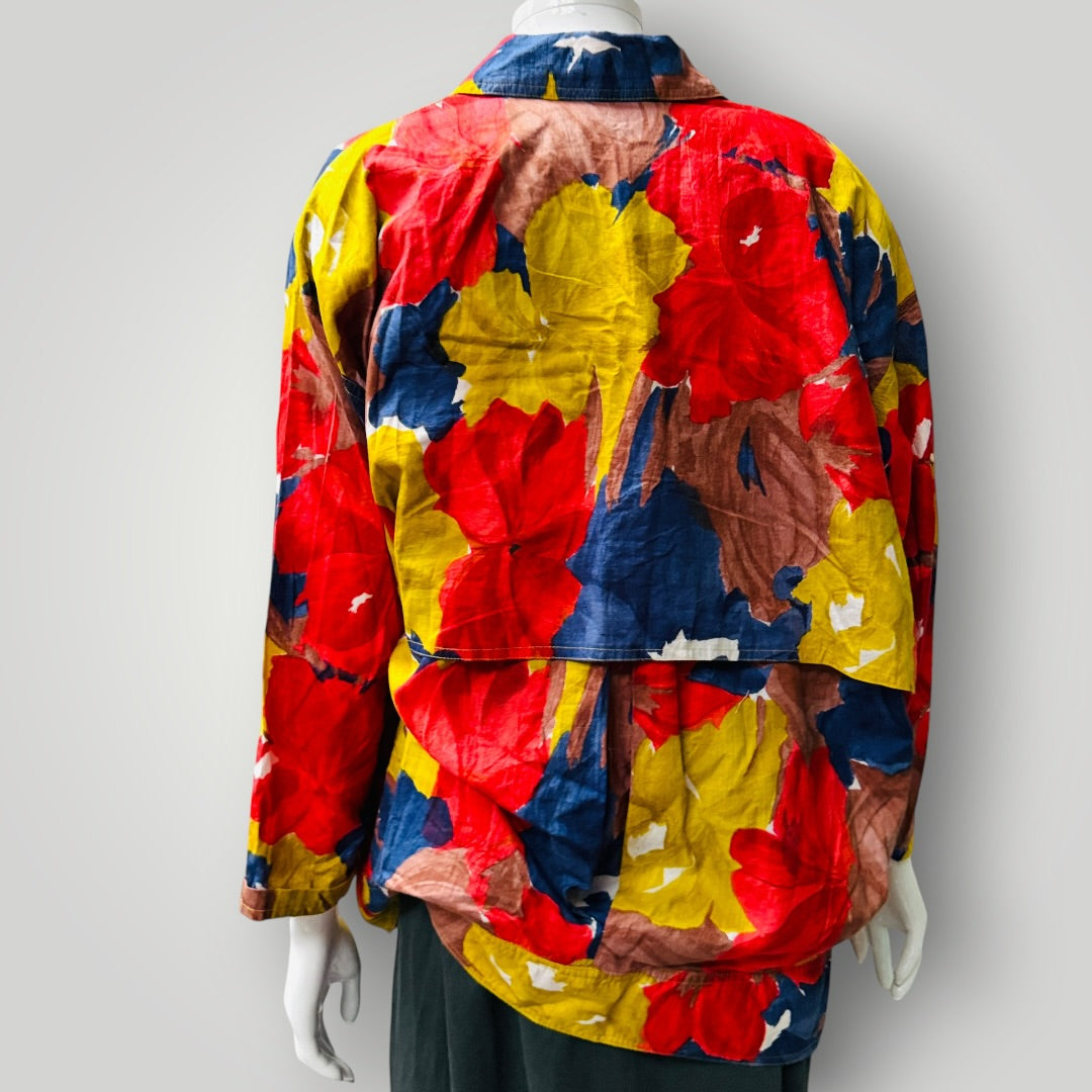 1980s nz vintage / CINNAMON / MISS DEB / colourful batwing jacket / free size (3915984222545455998)