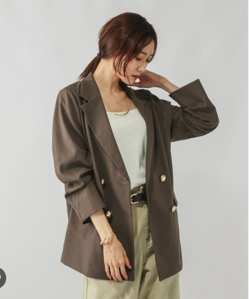 GLOBAL WORK / japanese oversized double-breasted blazer / L (3916131097992138516)