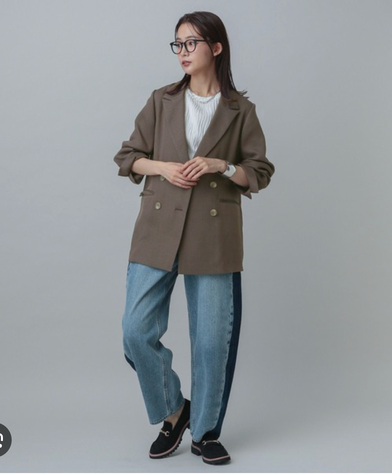 GLOBAL WORK / japanese oversized double-breasted blazer / L (3916131100681498868)