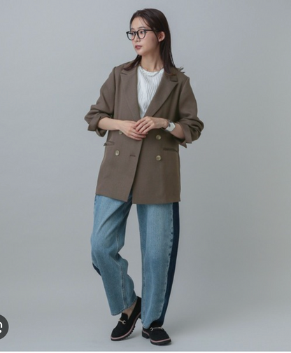 GLOBAL WORK / japanese oversized double-breasted blazer / L (3916131100681498868)