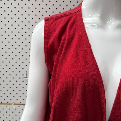 2000s nz vintage / MILD RED / draped sleeveless vest / m (3916143046898822662)